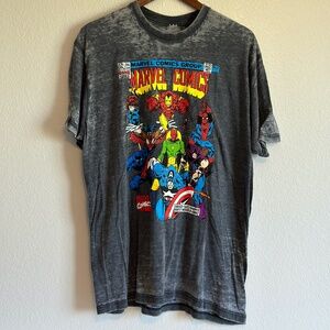 Marvel Comic Book Style Gray T-Shirt Adult L